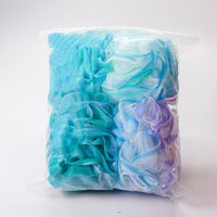 75g/pièce, éponge de douche, luffa, exfoliant pour le corps, éponge à dos en maille extensible, gant de douche avec boule de bain à fleurs