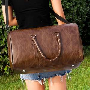 Bolsa de Viaje de Moda de Alta Calidad, Bolsa de Cuero PU Impermeable para Hombres de Negocios, Bolsa de Mano de Gran Capacidad para Fin de Semana - Product Image 6