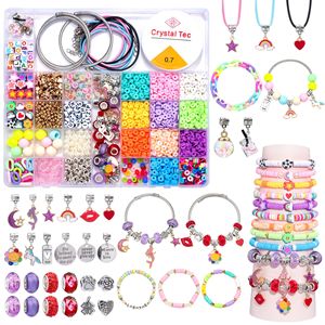 Set de Accesorios para Hacer Joyería DIY para Niñas, Cuentas de Arcilla Polimérica, Kits para Hacer Pulseras con Caja de Joyería - Product Image 1