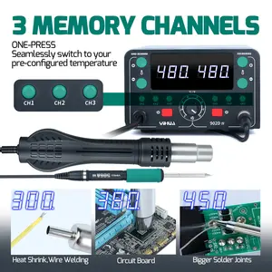 Estación de Soldadura YIHUA 902D-IV 775W 2 en 1, Estación de Retrabajo con Aire Caliente y Soldador, Punta de Soldadura T12, Pantalla, Herramientas de Reparación de Soldadura Y11 - Product Image 4