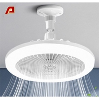 Ventilateur de plafond LED moderne avec lampe pour chambre, salle à manger, salon, salle de bain - Télécommande à intensité variable 220V, corps en plastique