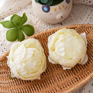 CallaFloral Artificial Peony <b>Flower</b> Head <b>Light</b> Blue Off White Pan Weaving Cloth Indoor Decoration - Product Image 1