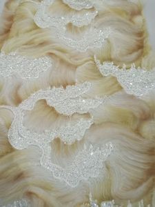 Alta Qualidade Francês Lace Dress Material Frisado Tule Malha com Lantejoulas para Festa ou Casamento Excelente para Roupas - Product Image 3