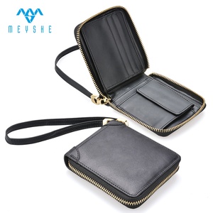 <span class=keywords><strong>Portafoglio</strong></span> personalizzato da <span class=keywords><strong>donna</strong></span> in vera pelle nera Vintage con cerniera a catena, tasca portamonete di lusso direttamente dalla fabbrica - Product Image 1