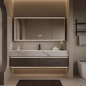 Mobile Bagno Moderno Combinato con Doppio Lavabo e Specchio - Product Image 6
