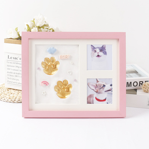 Encreur pour empreintes de pattes d'animaux, souvenir d'empreintes de mains et de pieds, empreinte de patte de <span class=keywords><strong>chien</strong></span> personnalisée, cadre <span class=keywords><strong>photo</strong></span> en bois 1 couleur, table - Product Image 3