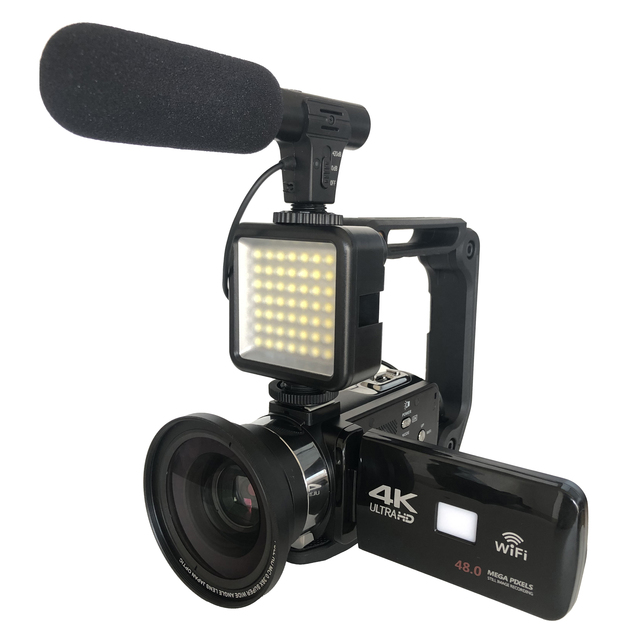 4K Professional Camcorder WIFI Digital Video Camera for Youtube Streaming Vlog Recorder 18X Zoom Webcam Stabilizer Camcorder