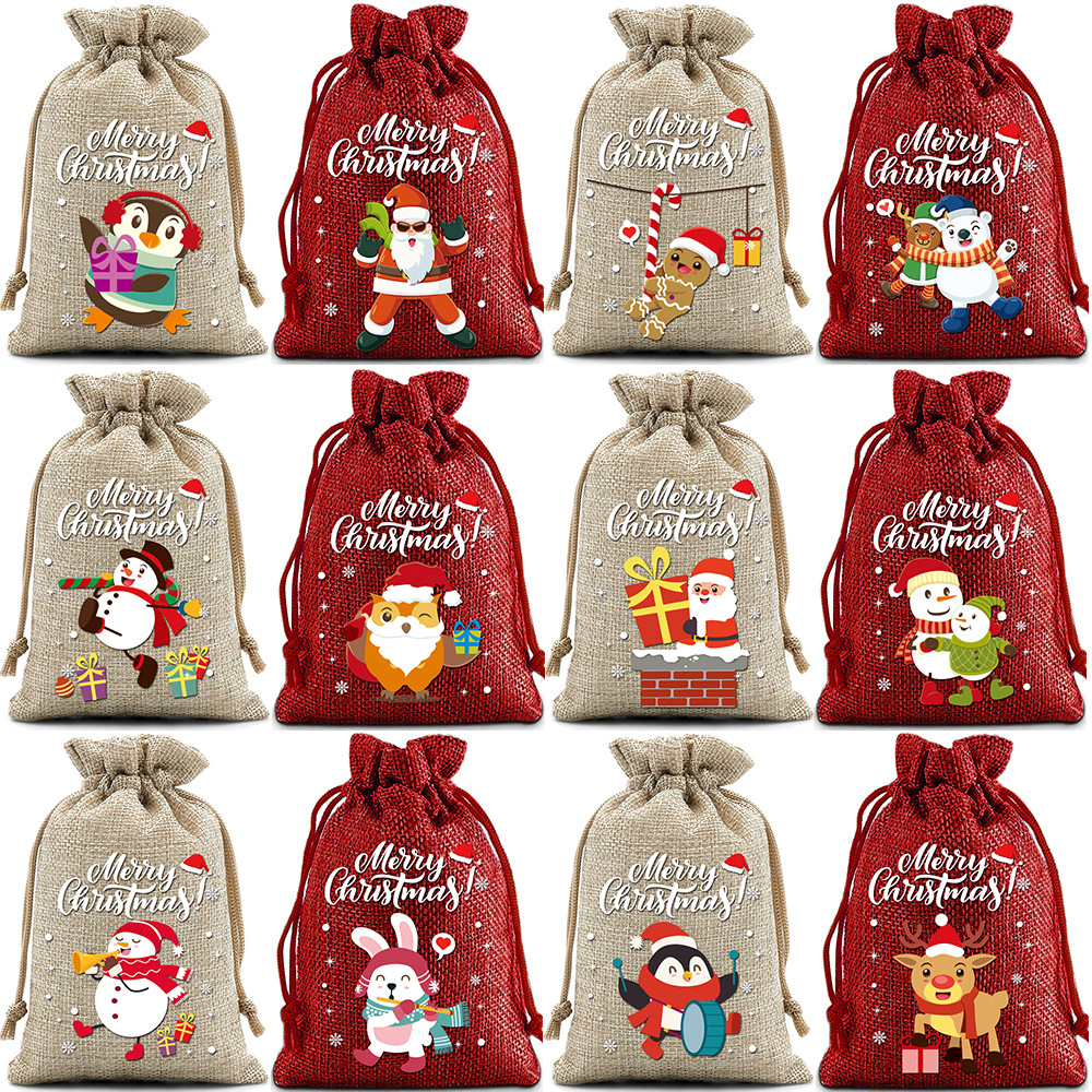 12 pcs/set burgundy+jute-1014cm
