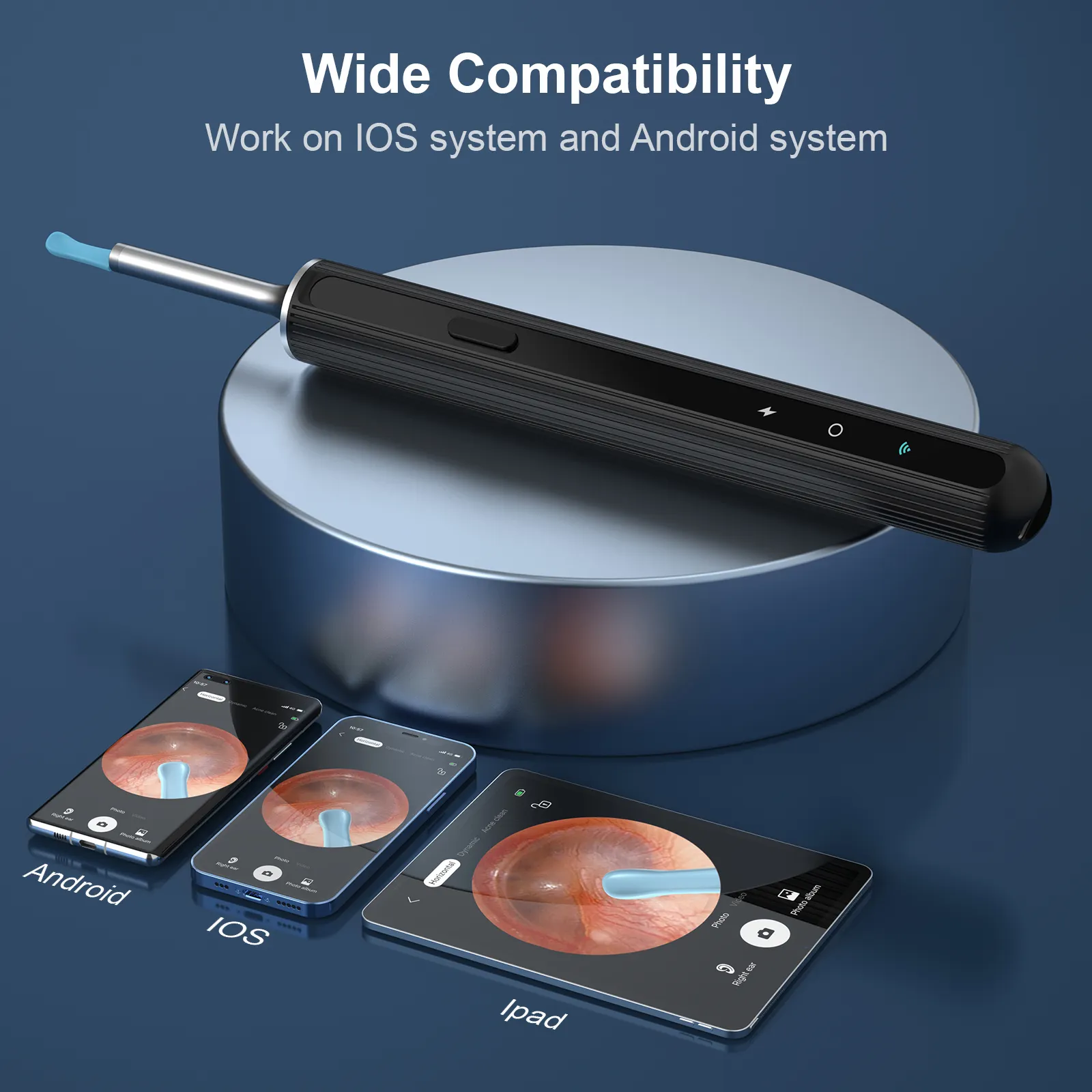 X8 4mm 5MP Wifi Limpiador de oídos Visible Clean Ear Wax Otoscopio Cámara con punta removedora de espinillas