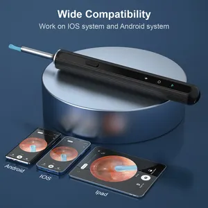 X8 4mm 5MP Wifi tai sạch có thể nhìn thấy làm sạch tai sáp otoscope máy ảnh với mụn đầu đen Remover tip