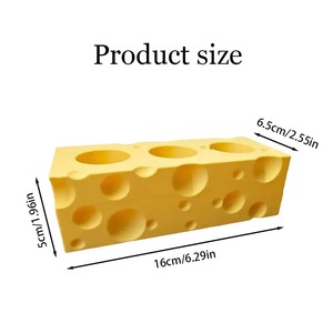 Portaspazzolino a Forma di Formaggio Stampato in 3D con 3 Fori, Supporto per Spazzolino Elettrico, Organizzatore per Bagno, Decorazione per Scrivania, Regalo Creativo - Product Image 3