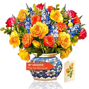 Freshcut Paper Pop Up Cards Life Sized Forever Flower Bouquet 3D Popup Greeting Cards