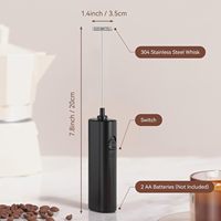 Mousseur à lait portatif en plastique à piles pour latte, matcha, batteur à œufs, mini fouet électrique puissant pour café, mélangeur de boissons