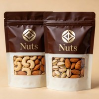 Sachet Doypack Brillant Personnalisé avec Logo pour Emballage Souple Refermable de Noix et Snacks, avec Fermeture Éclair Réutilisable et Fenêtre