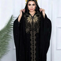 Robe longue à manches longues et à encolure croisée pour femmes musulmanes, modeste, respirante, grande taille, populaire en Europe, en Amérique et au Moyen-Orient