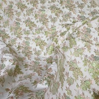 Dernier design de tissu jacquard brocart tissé métallique teint en fil, à motif floral texturé en polyester et à paillettes florales JSM-5293
