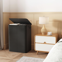 Panier à linge double Cedar Space 120L avec couvercle et design détachable pour le rangement des vêtements dans la chambre et la salle de bain
