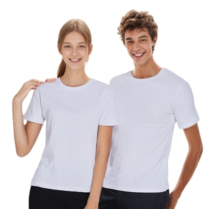 Toptan özel baskı erkek düzenli sağlıklı tişört beyaz pamuk Polyester örme süblimasyon boş tişörtleri spor kullanımı için - Product Image 3