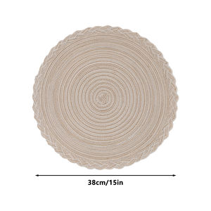 Manteles Individuales Redondos Tejidos a Mano, Ecológicos, <span class=keywords><strong>de</strong></span> <span class=keywords><strong>Tela</strong></span>, para Mesa <span class=keywords><strong>de</strong></span> Comedor, Venta al Por Mayor - Product Image 4