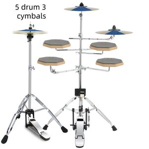 Batterie de percussions Jazz en gros, 5 fûts, 3 cymbales, 2 cymbales, avec pédale, marteau et pad de batterie silencieux, facile à jouer, prête à être expédiée - Product Image 5