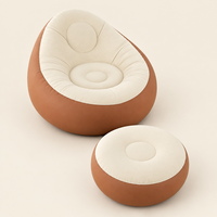 Canapé gonflable portable d'intérieur et d'extérieur, surface floquée multicolores, canapé gonflable en TPU