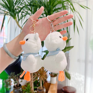 Versión coreana pequeño corazón colgante bolsa encanto lindo pequeño pato blanco niña peluche muñeca PP algodón lavado para aliviar el estrés - Product Image 2
