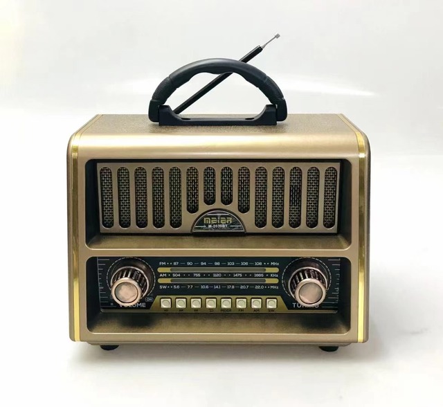 MEIER M-2030BT Vintage Radio Retro Bt Speaker Wooden Fm Radio With Old Fashioned Classic Style Strong Bass Loud Volume