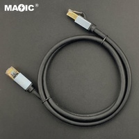 Kabel Ethernet Magelei Cat8 Berlapis Emas 2m 40Gbps 2000MHz Terproteksi RJ45 Kecepatan Tinggi untuk Gaming Router Switch PC