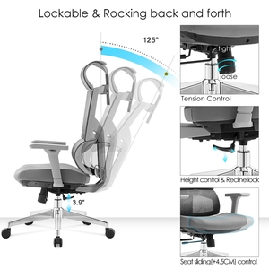 Foshan 2023 nouveau Design chaises de bureau à domicile confortables chaises de bureau ergonomiques à dossier haut - Product Image 4