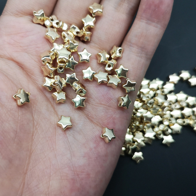 Gold Plated Star Heart Butterfly CCB Beads DIY Jewelry Bracelet Making Accessories for Women Kids Girls