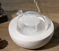 Diffuseur d'arômes ultrasonique en bois naturel de luxe, humidificateur d'air, diffuseur d'huiles essentielles en verre avec lumière LED