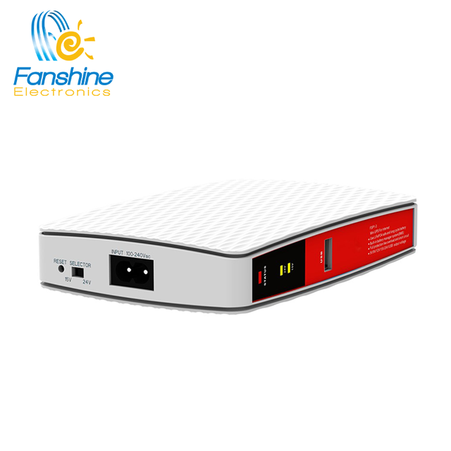 Fanshine New Design MINI DC UPS Output 5v 9v 12v 15v 24v 18w 22w Battery 8000mah POE Powerbank Router UPS