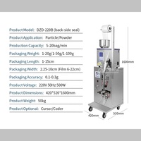 DZD-220B petit pesage 1-100g joint arrière machines d'emballage multifonctions vis alimentaire comptage Machine d'emballage