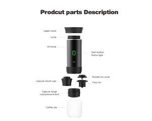 3 trong 1 đa chức năng thép không gỉ điện xách tay Espresso cà phê Maker JN-02 cho du lịch ngoài trời - Product Image 5