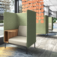 Canapé multifonctionnel pour espace commun, stand de réception, canapé insonorisé en tissu, design de pod de bureau, canapé à dossier haut avec écran