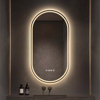 Miroir de maquillage intelligent avec éclairage LED, écran tactile, luminosité réglable, trois couleurs d'éclairage pour salle de bain