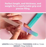 Étui pour lime à ongles en verre tchèque double face de qualité supérieure, style classique, avec ponçage de précision expert et finition lisse (Pastel)