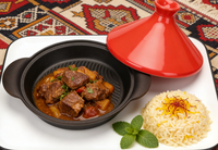 Tajine en fonte marocaine émaillée avec couvercle conique en céramique, robuste, pour la cuisine domestique, les restaurants et les barbecues
