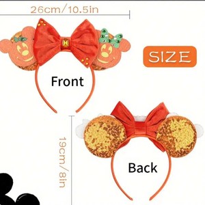 Diademas de Plástico Hechas a Mano con Temática de Halloween para Niños, Lazos con Lentejuelas de Mickey Mouse y <span class=keywords><strong>Calabaza</strong></span>, Pinzas para el Cabello, Decoración para el Cabello - Product Image 3