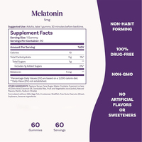 Gommes naturelles personnalisables de soutien du sommeil OEM/ODM-5mg de mélatonine à base de plantes avec camomille