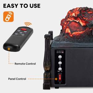 <span class=keywords><strong>Cheminée</strong></span> électrique Konwin FP201R avec télécommande, insert chauffant, bûches électriques avec effet de flamme réaliste - Product Image 5