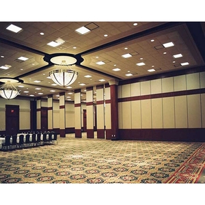 Aluminum Frame Sliding Folding Wooden Acoustic Movable Operable <strong>Partition</strong> <strong>Wall</strong> Customizable Finishes Temporary Mobile Divider - Product Image 2