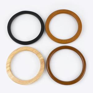 Deepeel-accesorios para bolso <span class=keywords><strong>de</strong></span> mano, Asa <span class=keywords><strong>de</strong></span> anillo redondo <span class=keywords><strong>de</strong></span> madera, con Marco, MHD040 - Product Image 1