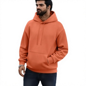 Sudadera con Capucha Beazer Deportiva Naranja para Hombre, Corte Regular, Color Sólido, Felpa de Algodón Antipilling 300g, Casual, con Bolsillo Frontal, Otoño - Product Image 3