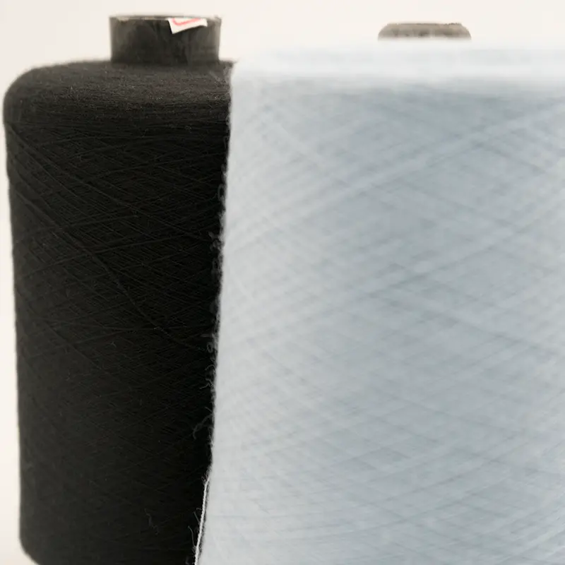 niedriger preis großhandel strick elastischkeit polyester gemischte garne baumwolle 55 % recyceltes polyester 15 % pbt 30 % viskose gemischte garne