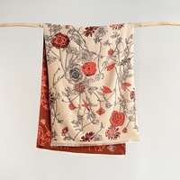 Écharpe d'hiver surdimensionnée pour femme, motif jacquard floral, châle chaud à franges, écharpe longue jacquard floral