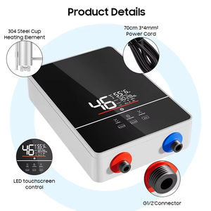 Chauffe-eau électrique instantané sans réservoir 6KW, mini chauffe-eau LED, élément chauffant en acier inoxydable, IPX4, extérieur, hôtel, <span class=keywords><strong>voiture</strong></span> - Product Image 6