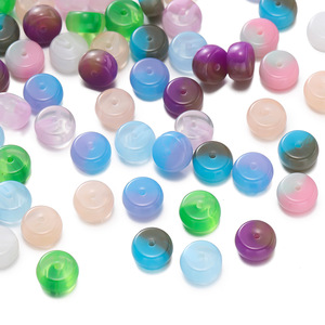 Cuentas Redondas de Resina Imitación Jade 5.5x10mm con Agujero de 1.5mm, Suministros para Fabricación de Joyería DIY, Cuentas Sueltas Planas Tipo Barril para Manualidades - Product Image 5