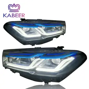 Kabeer ไฟหน้า G30สำหรับ BMW 5 Series 2018-2022 G38 G30 LED ไฟหน้ารถอัปเกรดไฟเลเซอร์สไตล์ M5