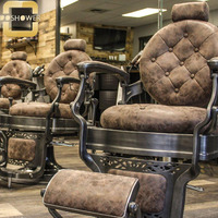 Chaise de barbier dorée avec accessoires de chaise de barbier vintage Ensemble de chaise de barbier de fournisseur de meubles de salon de coiffure de luxe